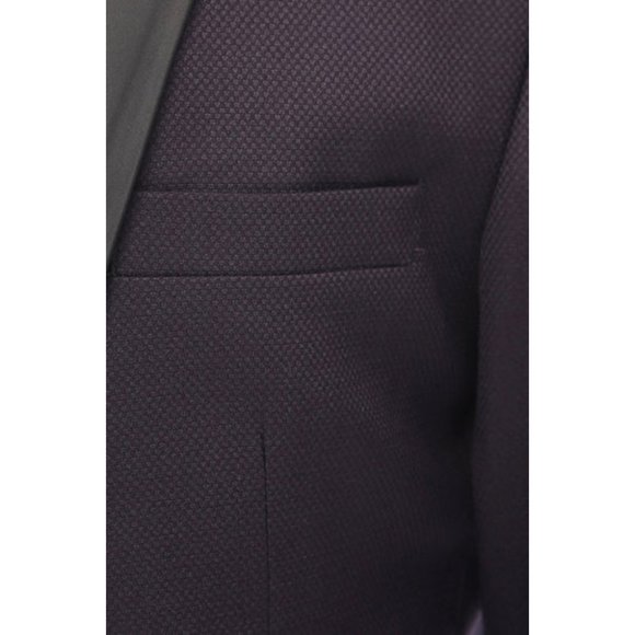 Derman Purple Satin Collar 3 Piece Tuxedo - Picture 5 of 6